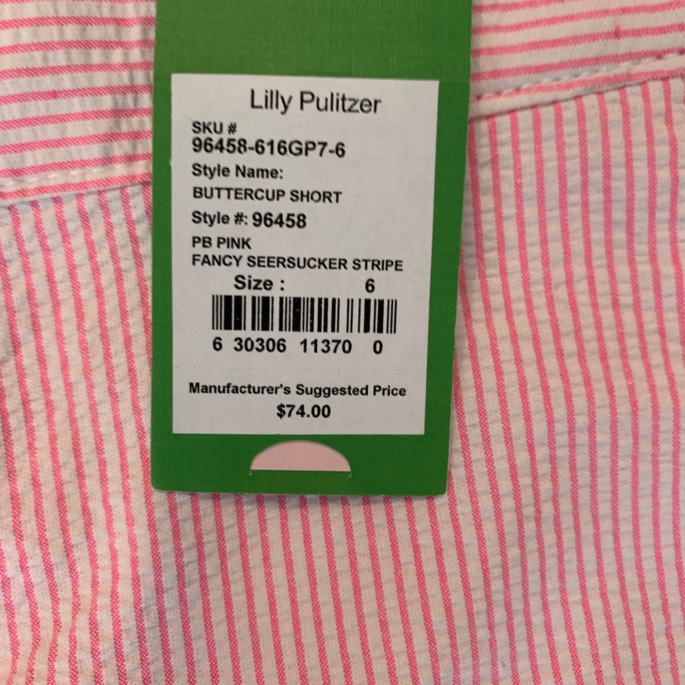 Lilly Pulitzer Seersucker Buttercup Shorts — Size 6 — NWT - Picture 6 of 6